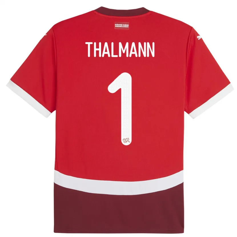 Danxen Barn Sveits Gaelle Thalmann #1 Rød Hjemmetrøye Drakt Trøye 24-26 Skjorter T-Skjorte