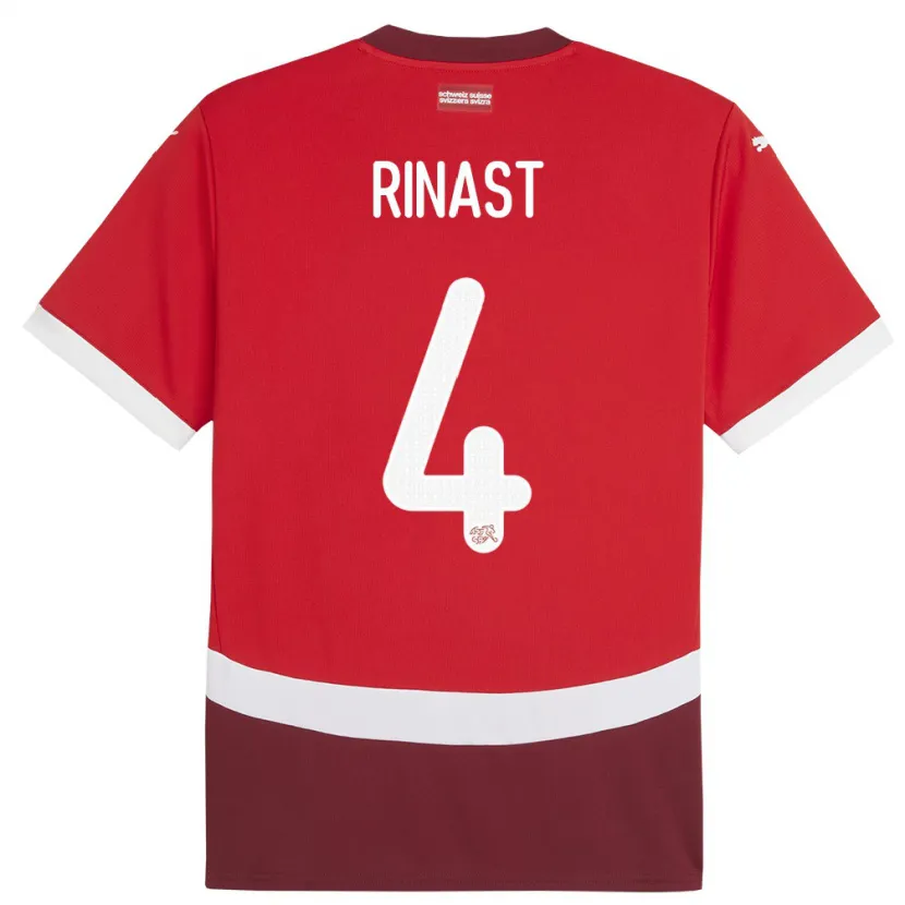 Danxen Barn Sveits Rachel Rinast #4 Rød Hjemmetrøye Drakt Trøye 24-26 Skjorter T-Skjorte