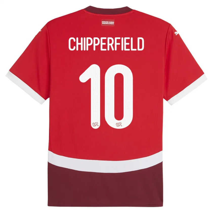 Danxen Barn Sveits Liam Chipperfield #10 Rød Hjemmetrøye Drakt Trøye 24-26 Skjorter T-Skjorte