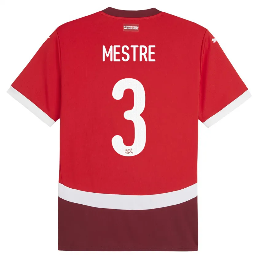 Danxen Barn Sveits Luis Mestre #3 Rød Hjemmetrøye Drakt Trøye 24-26 Skjorter T-Skjorte