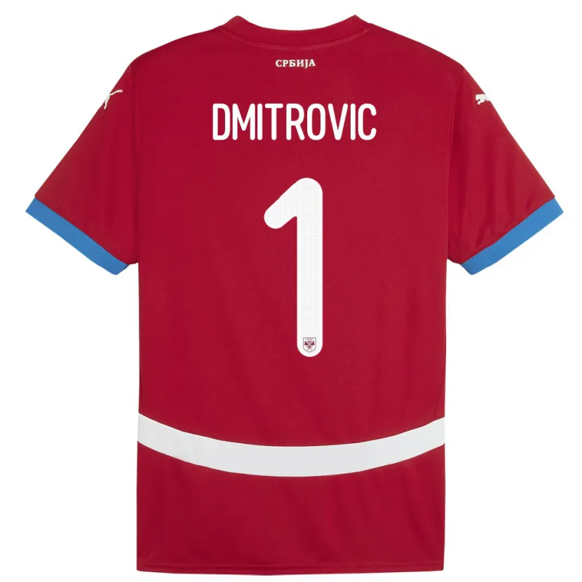 Danxen Barn Serbia Marko Dmitrovic #1 Rød Hjemmetrøye Drakt Trøye 24-26 Skjorter T-Skjorte