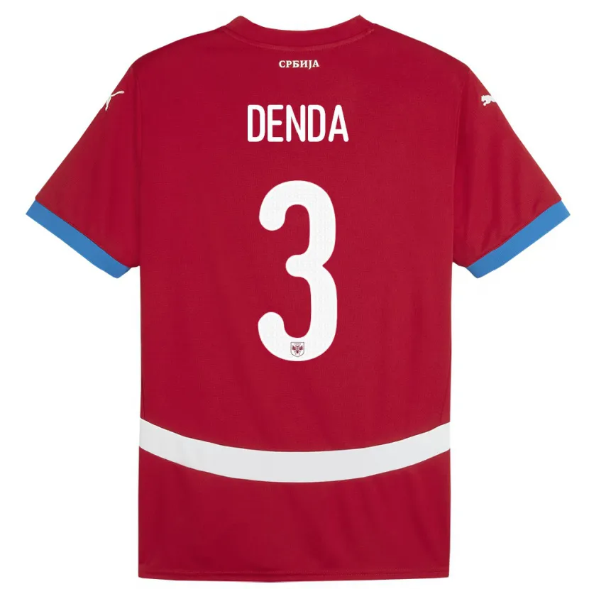 Danxen Barn Serbia Milica Denda #3 Rød Hjemmetrøye Drakt Trøye 24-26 Skjorter T-Skjorte