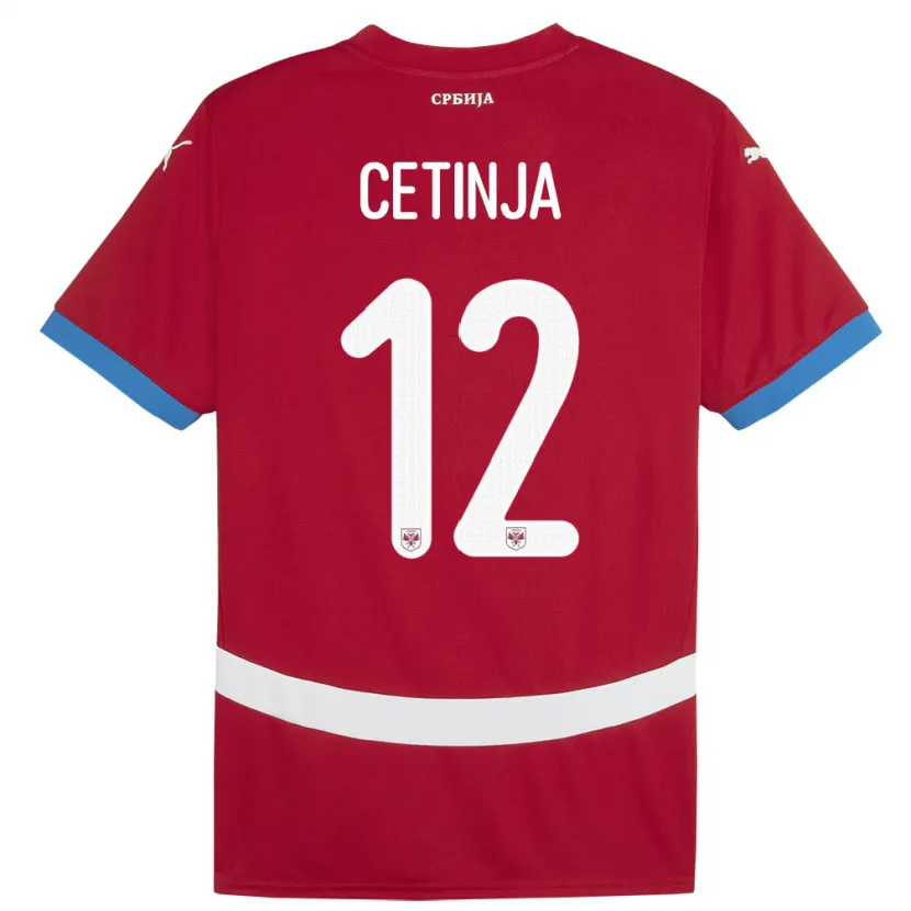 Danxen Barn Serbia Sara Cetinja #12 Rød Hjemmetrøye Drakt Trøye 24-26 Skjorter T-Skjorte