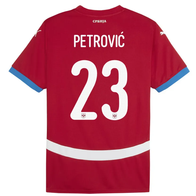 Danxen Barn Serbia Jovana Petrovic #23 Rød Hjemmetrøye Drakt Trøye 24-26 Skjorter T-Skjorte