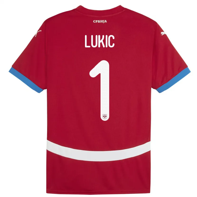 Danxen Barn Serbia Ognjen Lukic #1 Rød Hjemmetrøye Drakt Trøye 24-26 Skjorter T-Skjorte