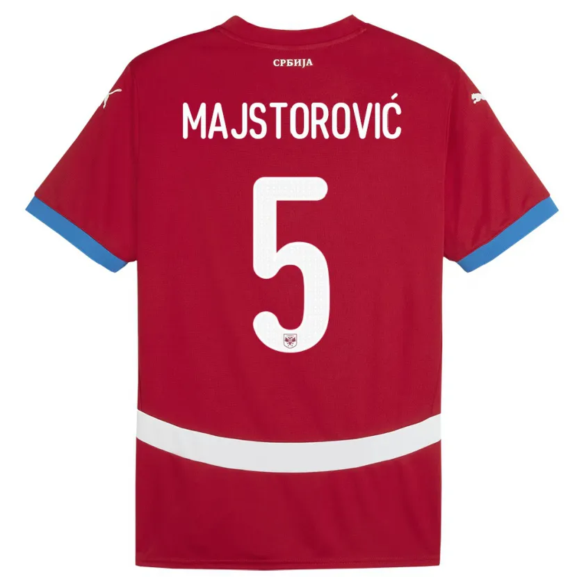Danxen Barn Serbia Milan Majstorovic #5 Rød Hjemmetrøye Drakt Trøye 24-26 Skjorter T-Skjorte