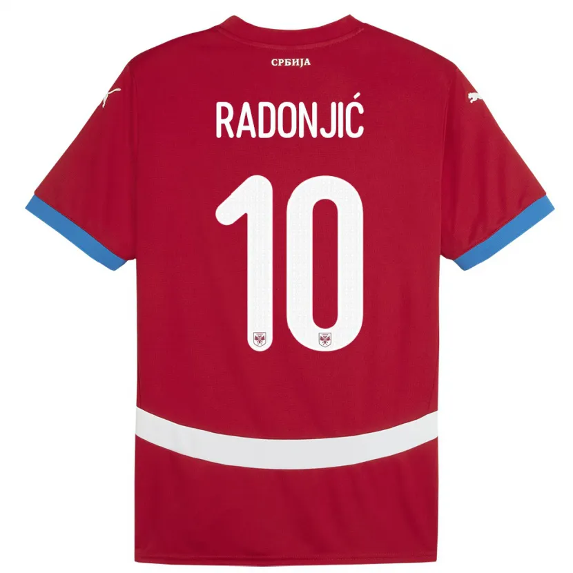 Danxen Barn Serbia Mateja Radonjic #10 Rød Hjemmetrøye Drakt Trøye 24-26 Skjorter T-Skjorte