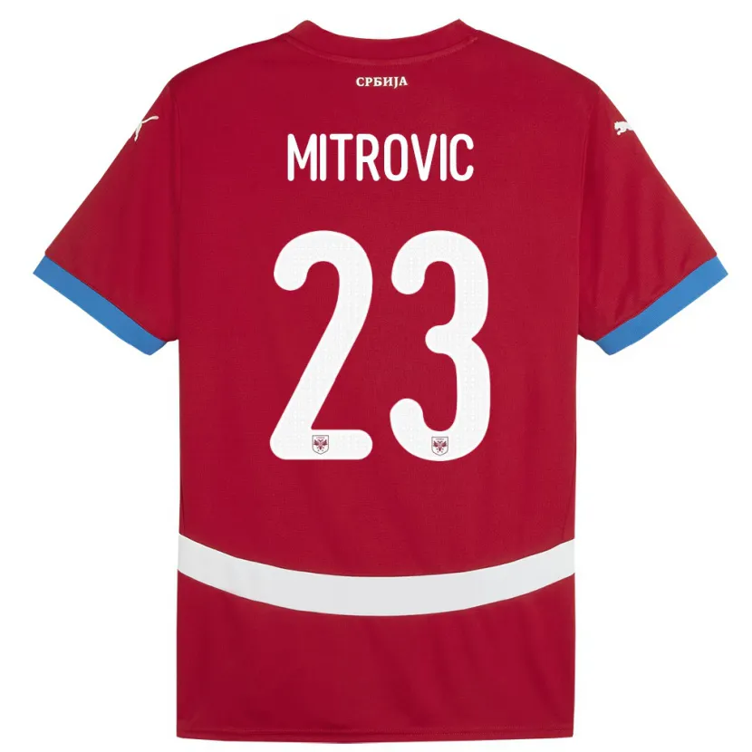 Danxen Barn Serbia Vuk Mitrovic #23 Rød Hjemmetrøye Drakt Trøye 24-26 Skjorter T-Skjorte