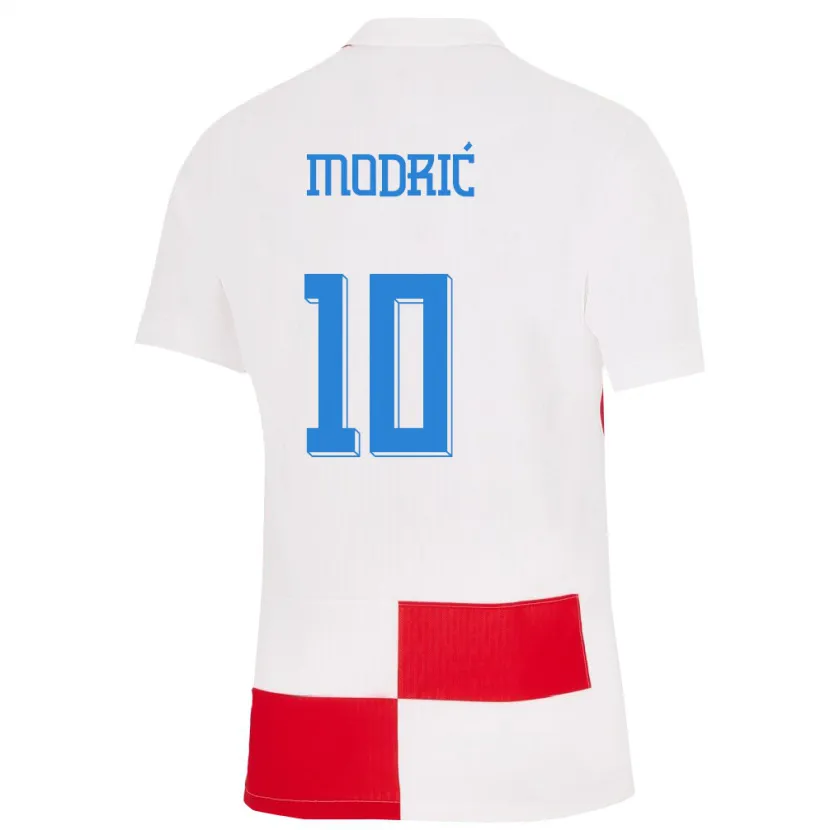 Danxen Barn Kroatia Luka Modric #10 Hvit Rød Hjemmetrøye Drakt Trøye 24-26 Skjorter T-Skjorte
