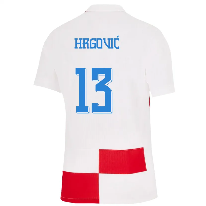 Danxen Barn Kroatia Simun Hrgovic #13 Hvit Rød Hjemmetrøye Drakt Trøye 24-26 Skjorter T-Skjorte