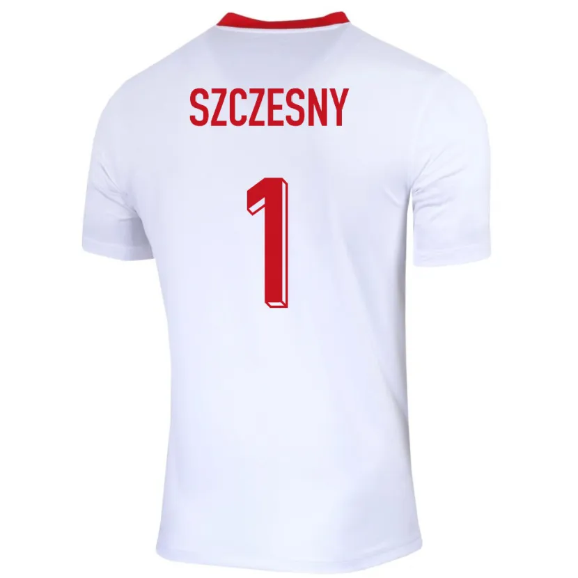 Danxen Barn Polen Wojciech Szczesny #1 Hvit Hjemmetrøye Drakt Trøye 24-26 Skjorter T-Skjorte