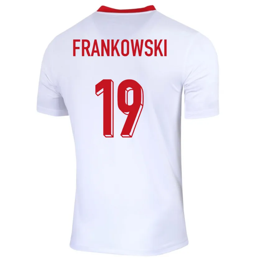 Danxen Barn Polen Przemyslaw Frankowski #19 Hvit Hjemmetrøye Drakt Trøye 24-26 Skjorter T-Skjorte