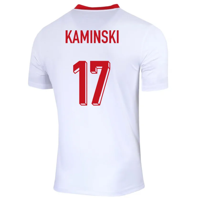 Danxen Barn Polen Jakub Kaminski #17 Hvit Hjemmetrøye Drakt Trøye 24-26 Skjorter T-Skjorte