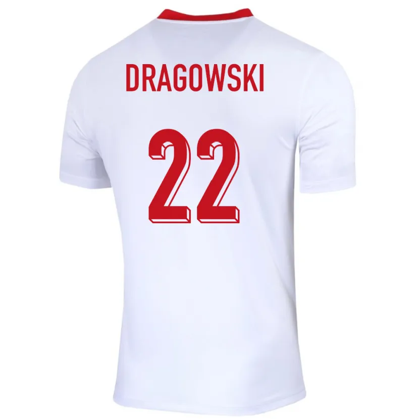 Danxen Barn Polen Bartlomiej Dragowski #22 Hvit Hjemmetrøye Drakt Trøye 24-26 Skjorter T-Skjorte
