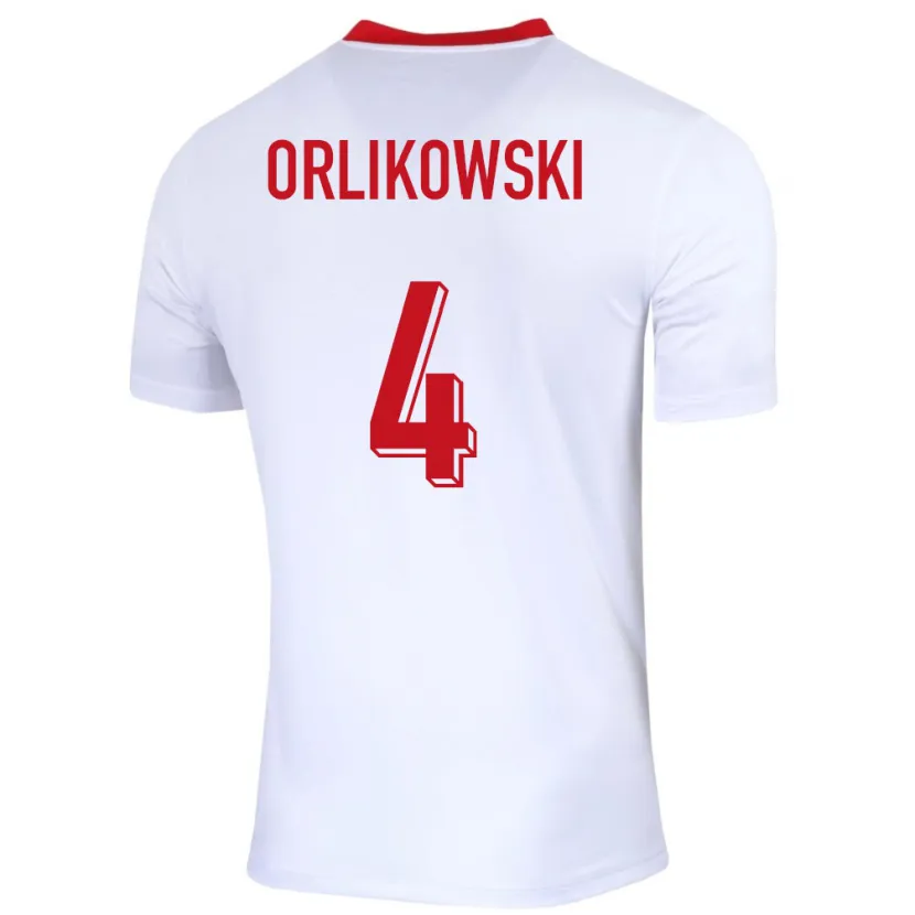 Danxen Barn Polen Igor Orlikowski #4 Hvit Hjemmetrøye Drakt Trøye 24-26 Skjorter T-Skjorte