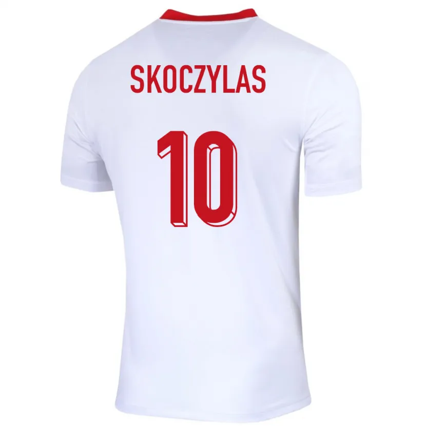 Danxen Barn Polen Mateusz Skoczylas #10 Hvit Hjemmetrøye Drakt Trøye 24-26 Skjorter T-Skjorte