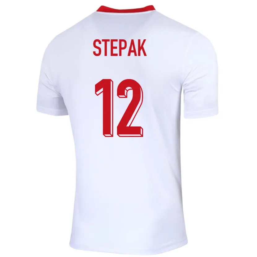 Danxen Barn Polen Jakub Stepak #12 Hvit Hjemmetrøye Drakt Trøye 24-26 Skjorter T-Skjorte