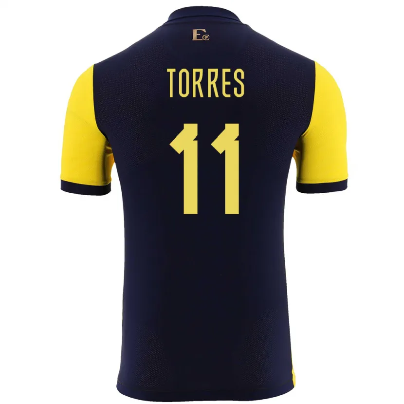 Danxen Barn Ecuador Ambar Torres #11 Gul Hjemmetrøye Drakt Trøye 24-26 Skjorter T-Skjorte