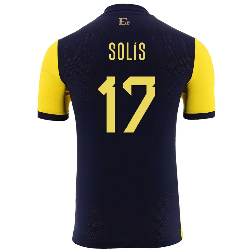 Danxen Barn Ecuador Mathias Solis #17 Gul Hjemmetrøye Drakt Trøye 24-26 Skjorter T-Skjorte