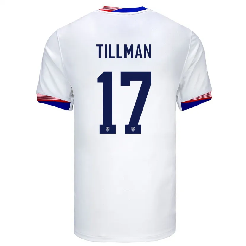 Danxen Barn Usa Malik Tillman #17 Hvit Hjemmetrøye Drakt Trøye 24-26 Skjorter T-Skjorte
