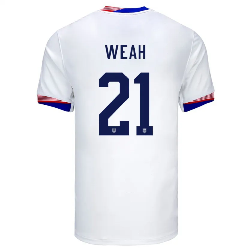 Danxen Barn Usa Timothy Weah #21 Hvit Hjemmetrøye Drakt Trøye 24-26 Skjorter T-Skjorte