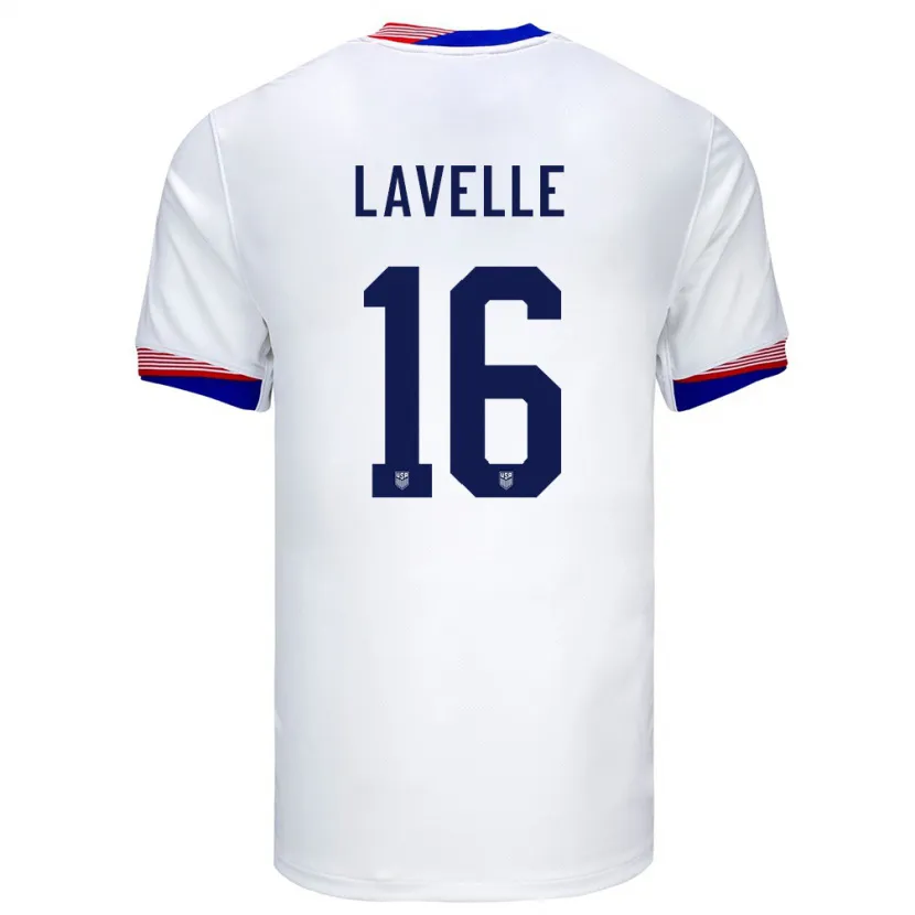 Danxen Barn Usa Rose Lavelle #16 Hvit Hjemmetrøye Drakt Trøye 24-26 Skjorter T-Skjorte