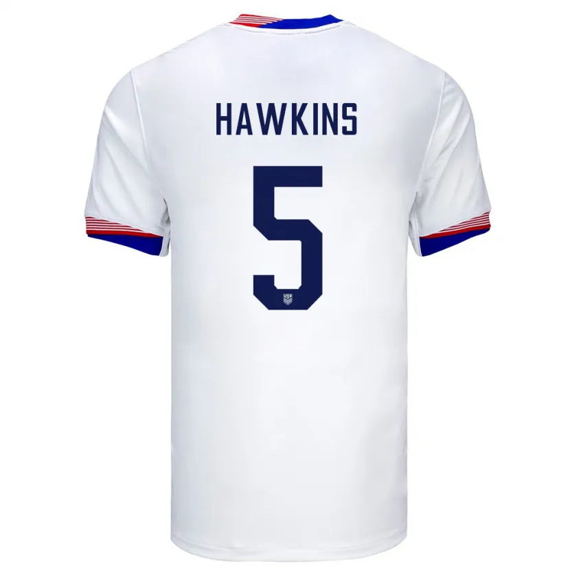 Danxen Barn Usa Stuart Hawkins #5 Hvit Hjemmetrøye Drakt Trøye 24-26 Skjorter T-Skjorte