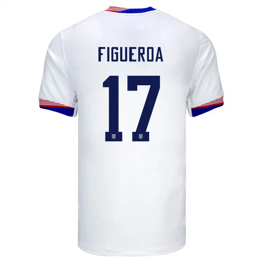 Danxen Barn Usa Keyrol Figueroa #17 Hvit Hjemmetrøye Drakt Trøye 24-26 Skjorter T-Skjorte