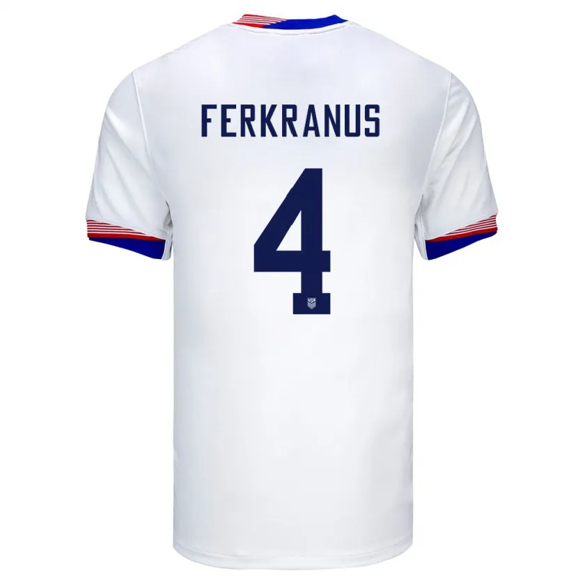 Danxen Barn Usa Marcus Ferkranus #4 Hvit Hjemmetrøye Drakt Trøye 24-26 Skjorter T-Skjorte