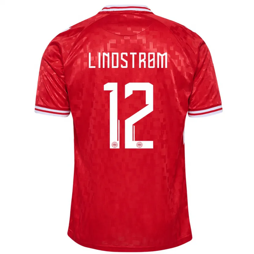 Danxen Barn Danmark Jesper Lindstrøm #12 Rød Hjemmetrøye Drakt Trøye 24-26 Skjorter T-Skjorte