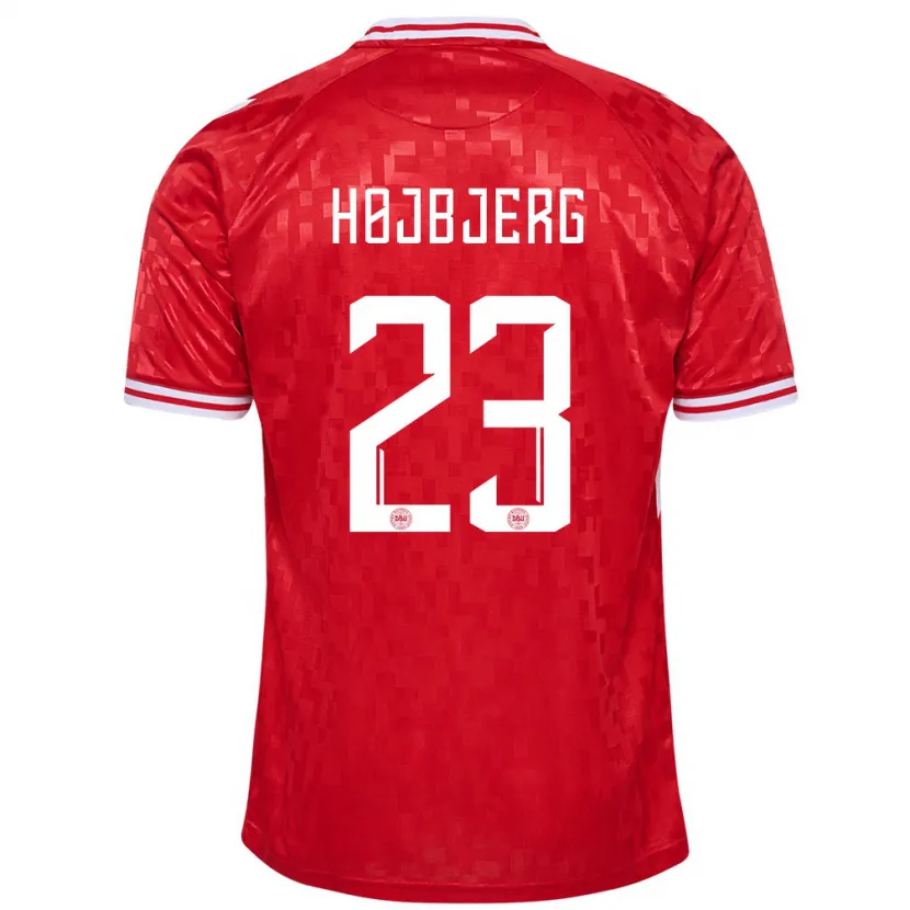 Danxen Barn Danmark Pierre-Emile Højbjerg #23 Rød Hjemmetrøye Drakt Trøye 24-26 Skjorter T-Skjorte