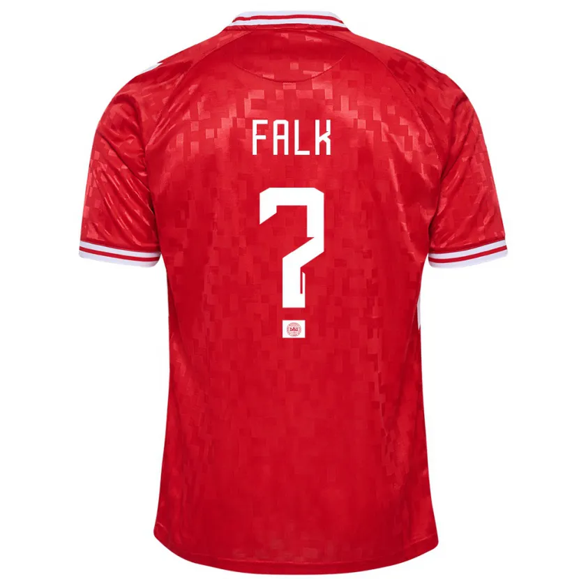 Danxen Barn Danmark Lukas Falk #0 Rød Hjemmetrøye Drakt Trøye 24-26 Skjorter T-Skjorte