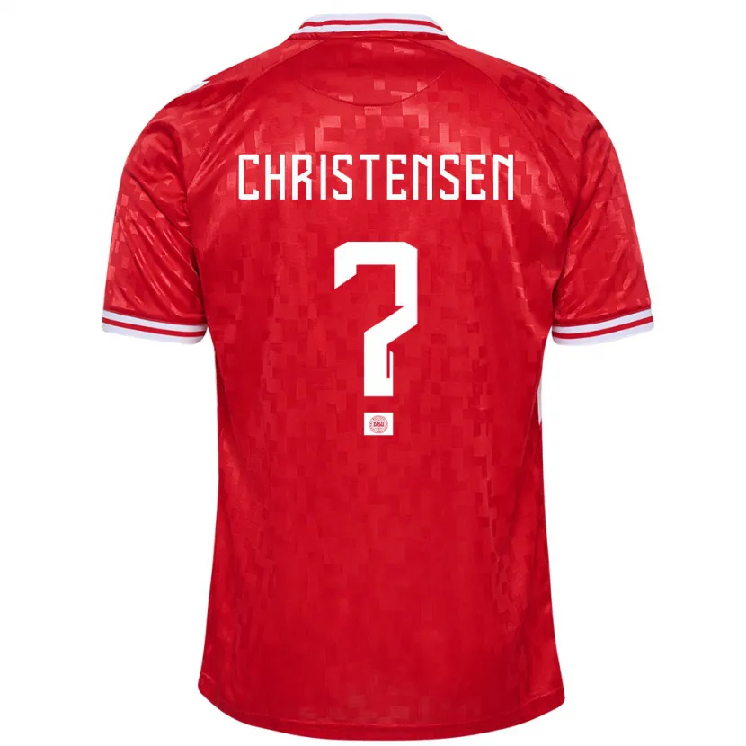 Danxen Barn Danmark Sebastian Christensen #0 Rød Hjemmetrøye Drakt Trøye 24-26 Skjorter T-Skjorte