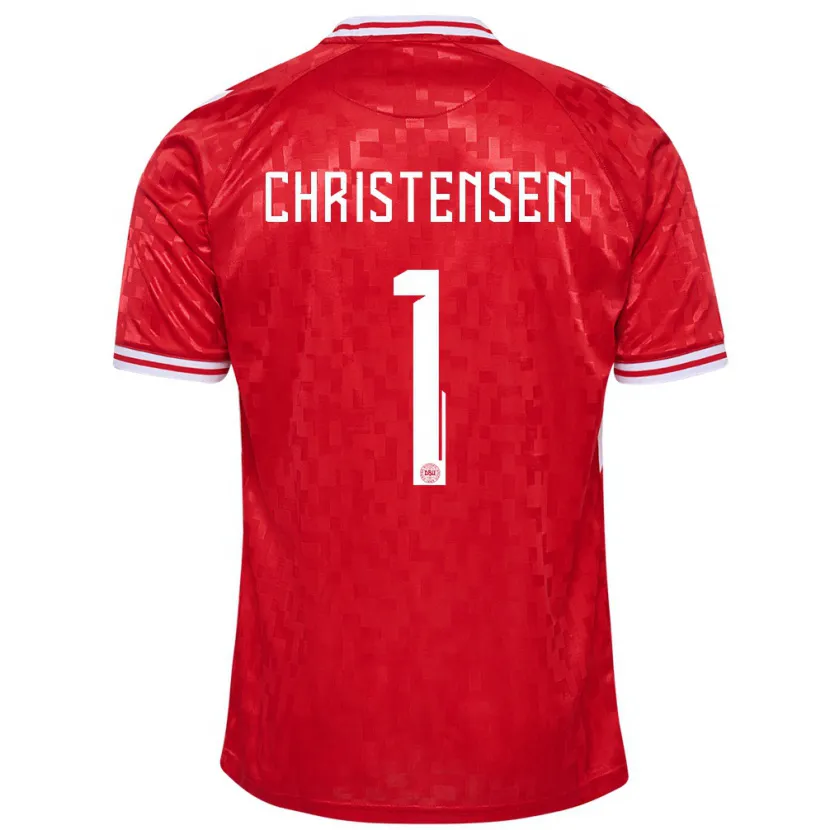 Danxen Barn Danmark Lene Christensen #1 Rød Hjemmetrøye Drakt Trøye 24-26 Skjorter T-Skjorte