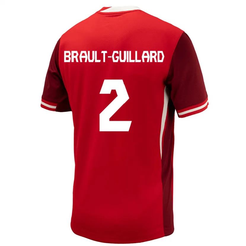 Danxen Barn Canada Zachary Brault-Guillard #2 Rød Hjemmetrøye Drakt Trøye 24-26 Skjorter T-Skjorte