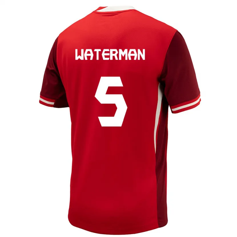 Danxen Barn Canada Joel Waterman #5 Rød Hjemmetrøye Drakt Trøye 24-26 Skjorter T-Skjorte