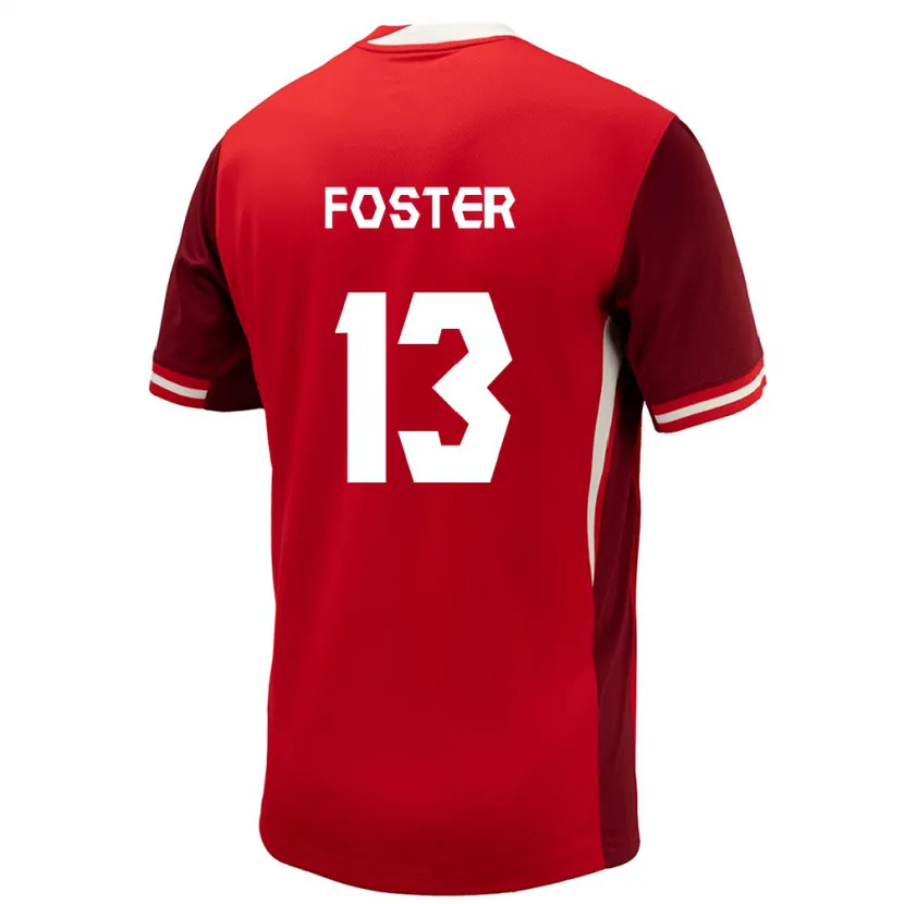Danxen Barn Canada Rylee Foster #13 Rød Hjemmetrøye Drakt Trøye 24-26 Skjorter T-Skjorte