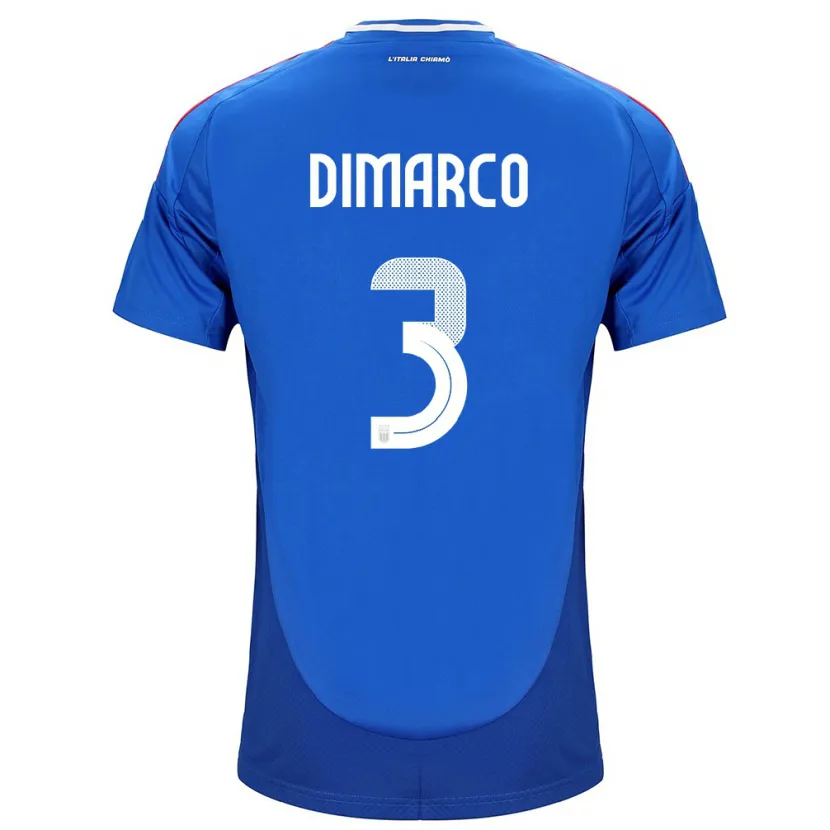 Danxen Barn Italia Federico Dimarco #3 Blå Hjemmetrøye Drakt Trøye 24-26 Skjorter T-Skjorte