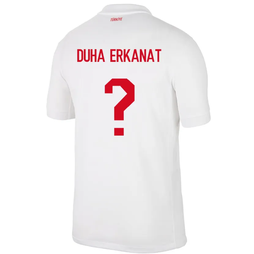 Danxen Barn Tyrkia Ahmet Duha Erkanat #0 Hvit Hjemmetrøye Drakt Trøye 24-26 Skjorter T-Skjorte