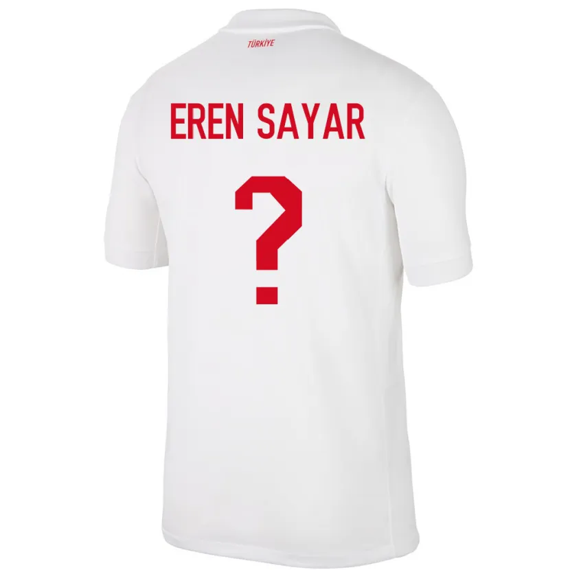 Danxen Barn Tyrkia Emin Eren Sayar #0 Hvit Hjemmetrøye Drakt Trøye 24-26 Skjorter T-Skjorte