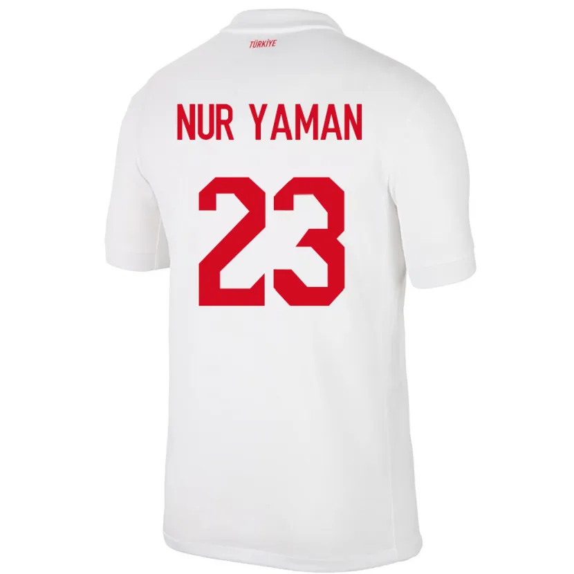 Danxen Barn Tyrkia Gamze Nur Yaman #23 Hvit Hjemmetrøye Drakt Trøye 24-26 Skjorter T-Skjorte