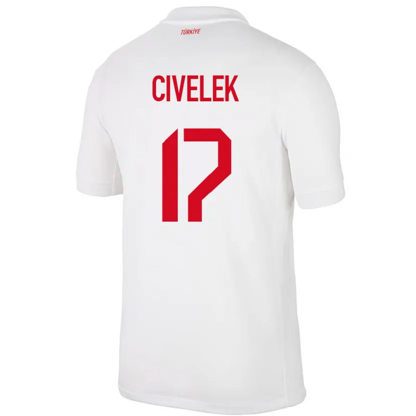 Danxen Barn Tyrkia İlayda Civelek #17 Hvit Hjemmetrøye Drakt Trøye 24-26 Skjorter T-Skjorte