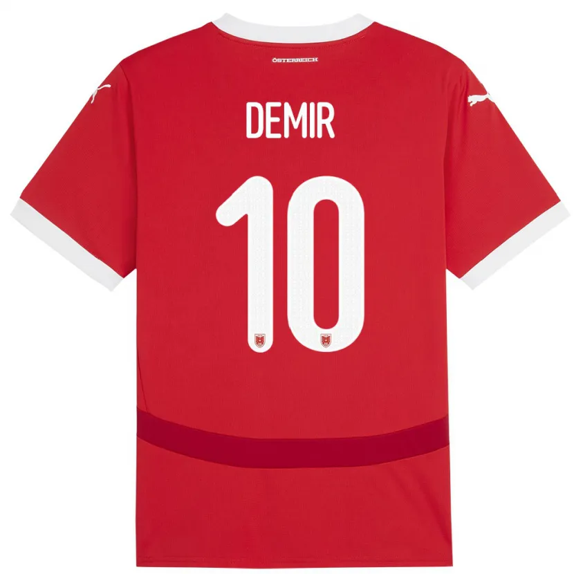 Danxen Barn Østerrike Yusuf Demir #10 Rød Hjemmetrøye Drakt Trøye 24-26 Skjorter T-Skjorte