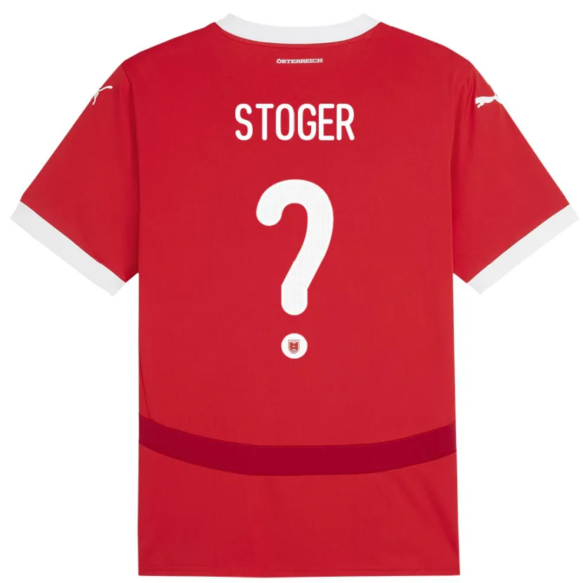 Danxen Barn Østerrike Marcel Stöger #0 Rød Hjemmetrøye Drakt Trøye 24-26 Skjorter T-Skjorte