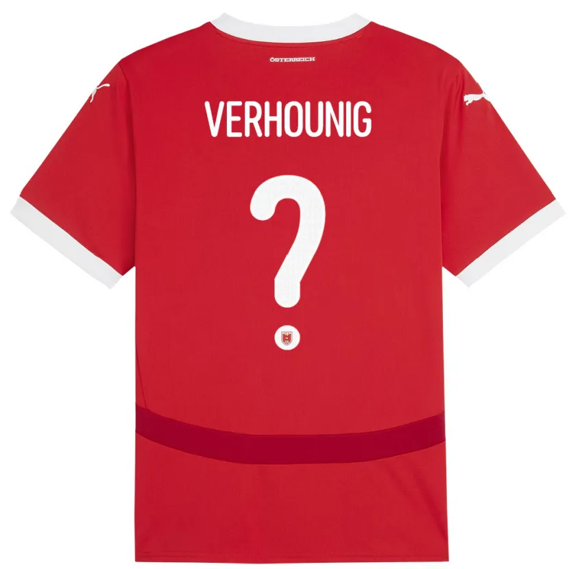 Danxen Barn Østerrike Phillip Verhounig #0 Rød Hjemmetrøye Drakt Trøye 24-26 Skjorter T-Skjorte