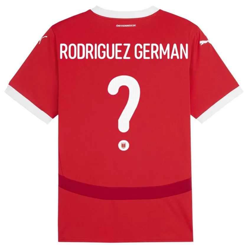 Danxen Barn Østerrike Ryan Rodriguez German #0 Rød Hjemmetrøye Drakt Trøye 24-26 Skjorter T-Skjorte