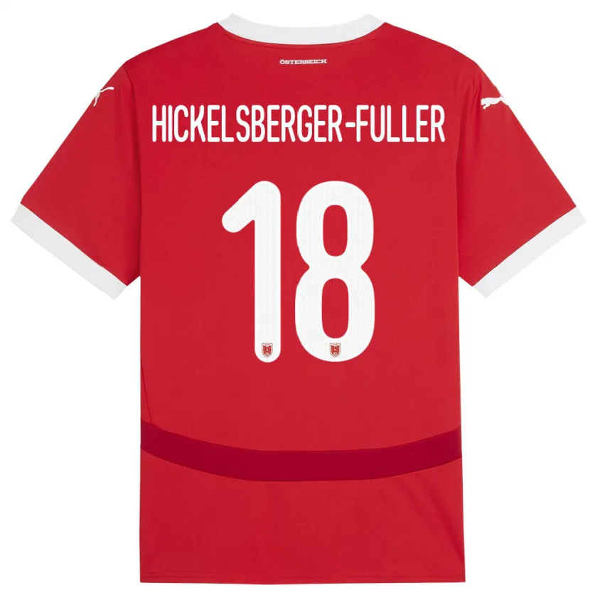 Danxen Barn Østerrike Julia Hickelsberger-Füller #18 Rød Hjemmetrøye Drakt Trøye 24-26 Skjorter T-Skjorte