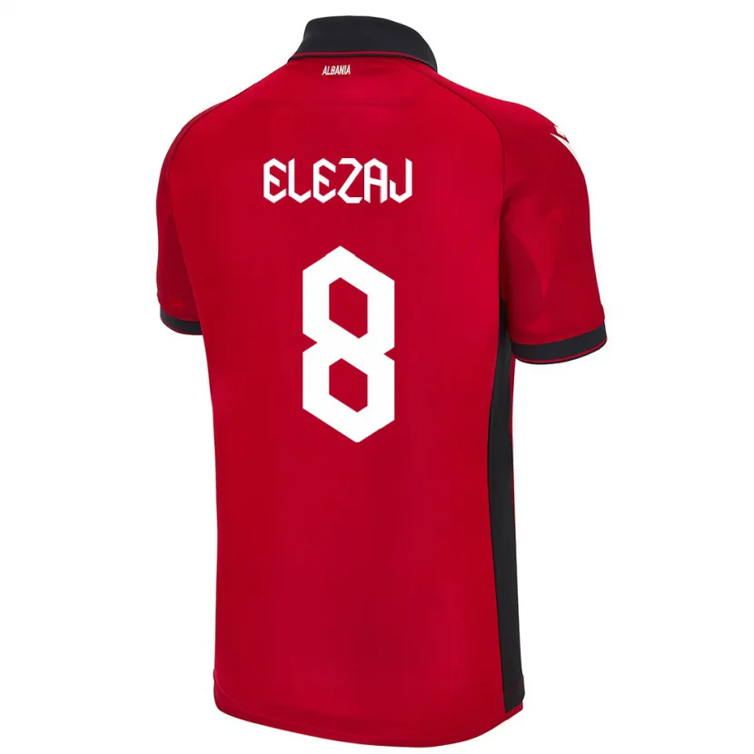 Danxen Barn Albania Endrina Elezaj #8 Rød Hjemmetrøye Drakt Trøye 24-26 Skjorter T-Skjorte
