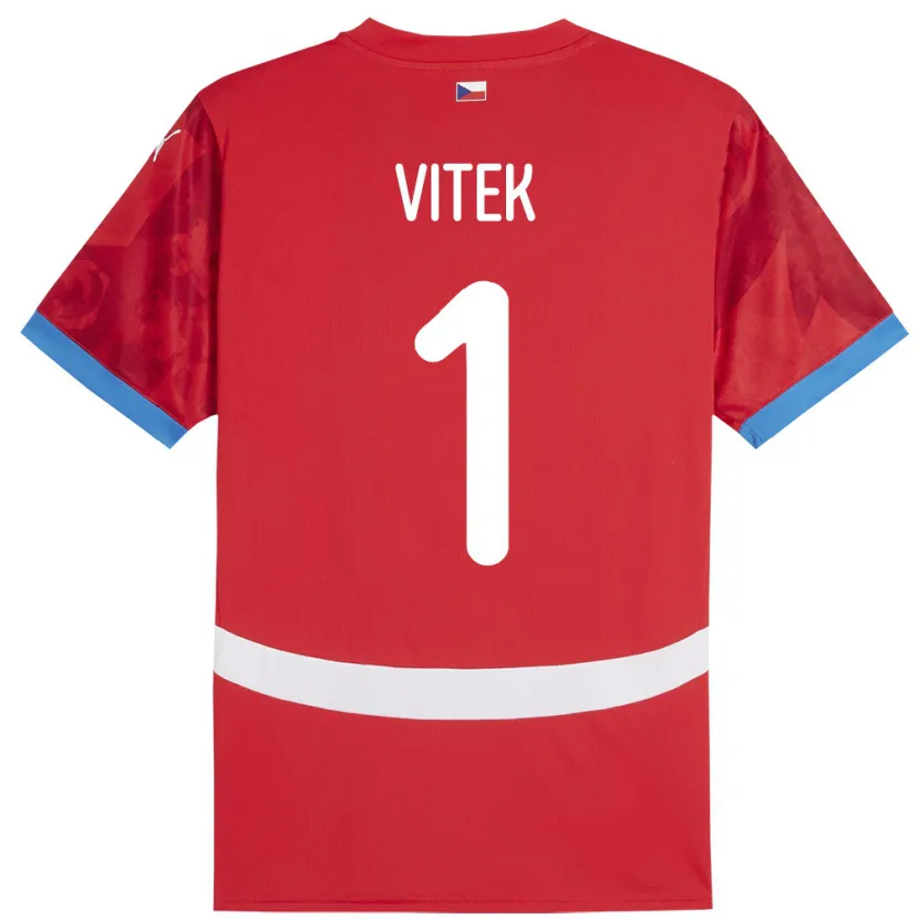 Danxen Barn Tsjekkia Radek Vitek #1 Rød Hjemmetrøye Drakt Trøye 24-26 Skjorter T-Skjorte