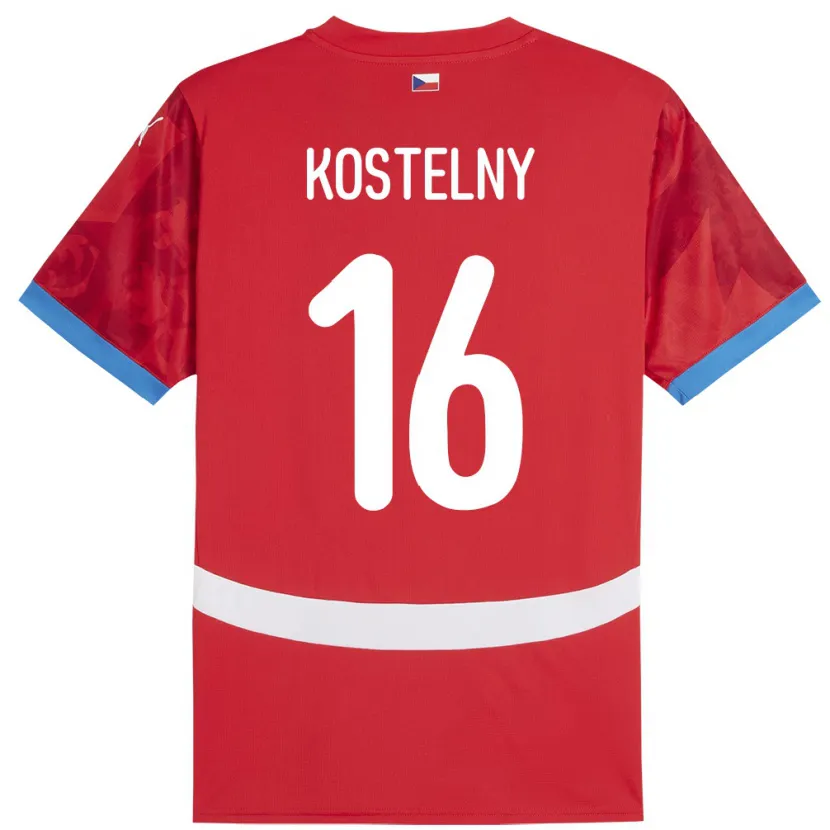 Danxen Barn Tsjekkia Krystof Kostelny #16 Rød Hjemmetrøye Drakt Trøye 24-26 Skjorter T-Skjorte